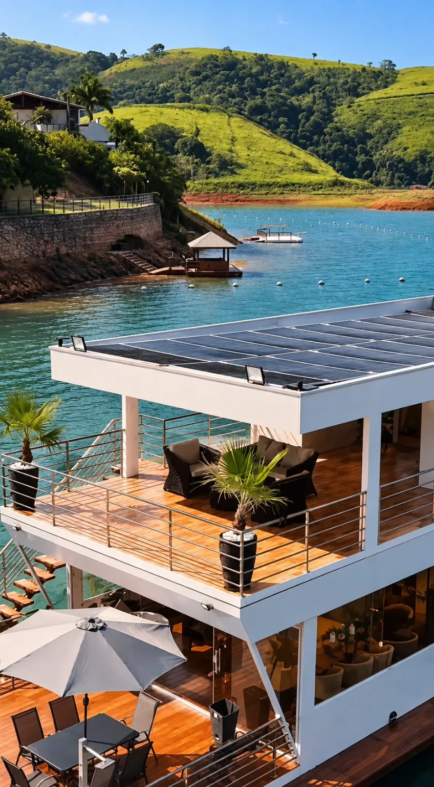 Arquitetura da Villa Flutuante vista de cima
